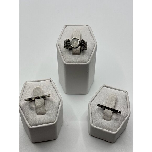 Lot of 3 Silver Tone Rings size 7 and 8 - Picture 1 of 6